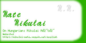 mate mikulai business card